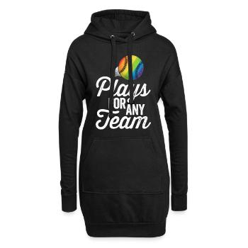 Joue pour toute l'équipe de baseball LGBT SHIRT Gay Pride - Sweat-shirt à capuche long Femme - noir - Devant