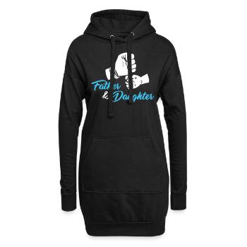 Bronntanas Athair gegen Iníon Love Hands - Hoodie-Kleid - Schwarz - Vorne