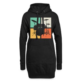 Kit de batterie Drumline - Sweat-shirt à capuche long Femme - noir - Devant