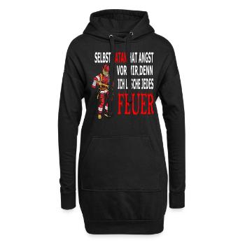 Feuerwehr Spruch Lustig - Hoodie-Kleid - Schwarz - Vorne