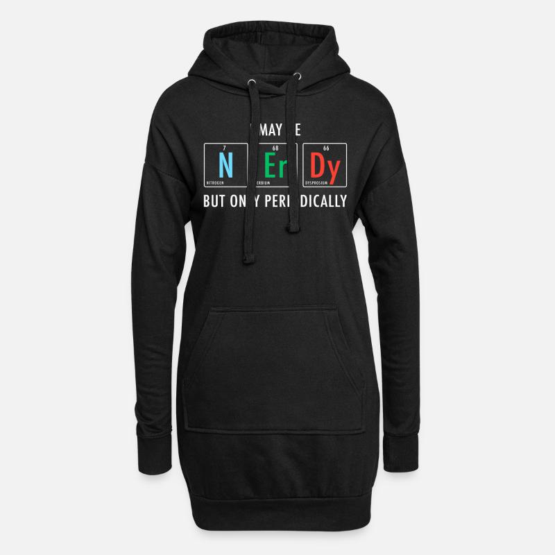 Nerdy Nerd Science - Hoodie-Kleid - Schwarz