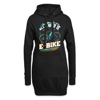 E-Bike E Bike - Hoodie-Kleid - Schwarz - Vorne
