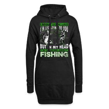 Pêcheur pêcheur pêcheur - Sweat-shirt à capuche long Femme - noir - Devant