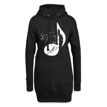 Trombone T-shirt cadeau joueur de trombone - Sweat-shirt à capuche long Femme - noir - Devant