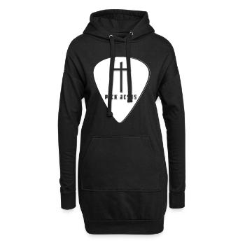Cadeaux guitares Plektrum guitare e-shirt Jésus - Sweat-shirt à capuche long Femme - noir - Devant