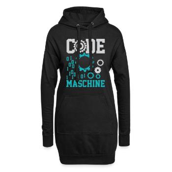 Code Maschine Computer Nerd Informatiker Shirt - Hoodie-Kleid - Schwarz - Vorne