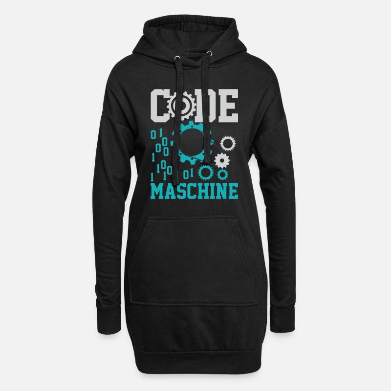 Code Machine Computer Nerd Computer Scientist Shirt - Hoodie Dress - black