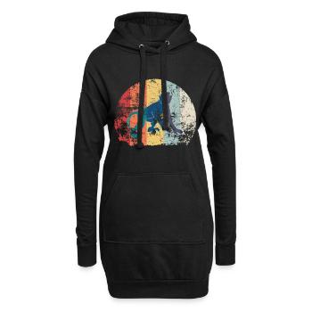 Retro Vintage Affe | Tier 80er 90er Geschenk - Hoodie-Kleid - Schwarz - Vorne