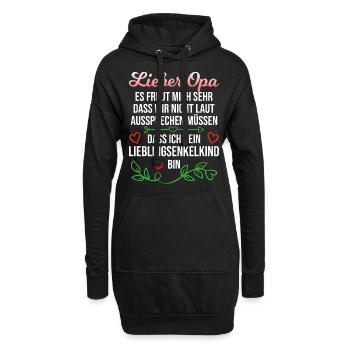Opa Enkel Spruch Enkelin Lieblingsenkel Geschenk - Hoodie-Kleid - Schwarz - Vorne