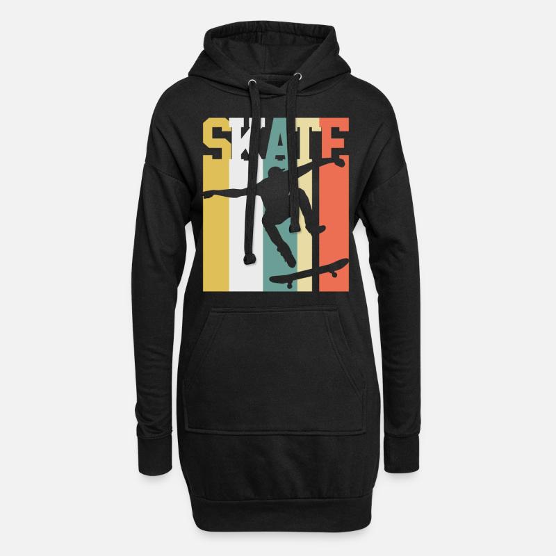 Skateboarder - Hoodie-Kleid - Schwarz