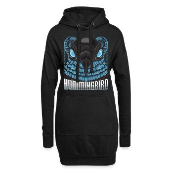 Kolibri - Hoodie-Kleid - Schwarz - Vorne