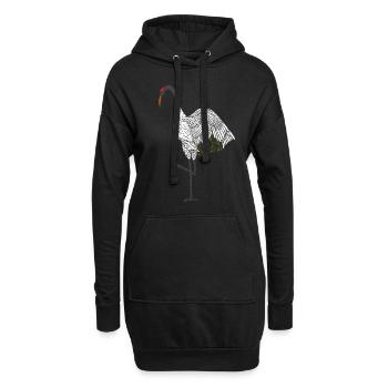 Dearadh Bronntanais Ainmhithe Corónach Dearg - Hoodie-Kleid - Schwarz - Vorne