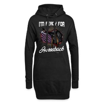 Je suis prêt pour le cheval | Cadeau selle chevaux - Sweat-shirt à capuche long Femme - noir - Devant