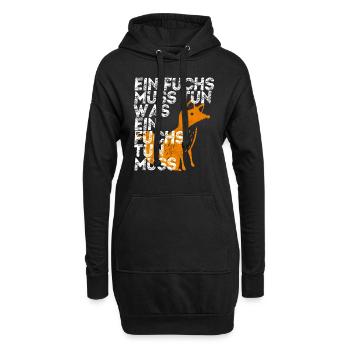 Ein Fuchs mus tun was ein Fuchs tun muss - Hoodie-Kleid - Schwarz - Vorne