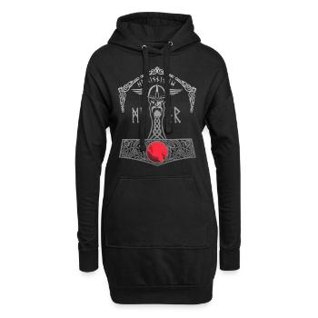 Thor Marteau Mjölnir Walhalla Vikings Hommes Thors - Sweat-shirt à capuche long Femme - noir - Devant