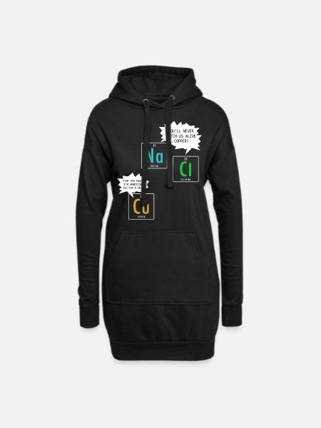 Chemie Chemikerin Lustig Nerd - Hoodie-Kleid - Schwarz