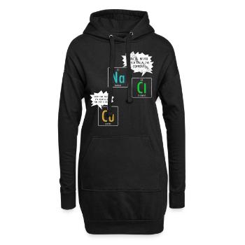 Blague chimie - Sweat-shirt à capuche long Femme - noir - Devant