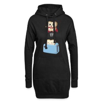 Toast de super-héros - Sweat-shirt à capuche long Femme - noir - Devant