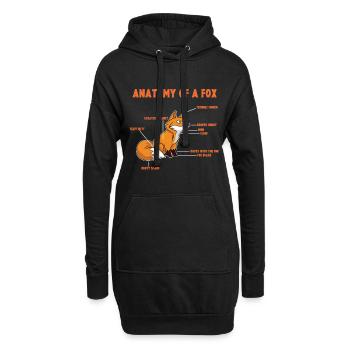 Anatomie von einem Fuchs Geschenke Füchse Rotfuchs - Hoodie-Kleid - Schwarz - Vorne
