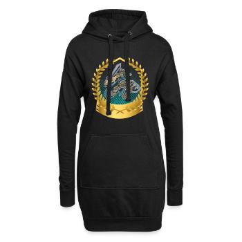 viking - Sweat-shirt à capuche long Femme - noir - Devant