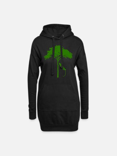 grimpeurs d'arbres - Sweat-shirt à capuche long Femme - noir