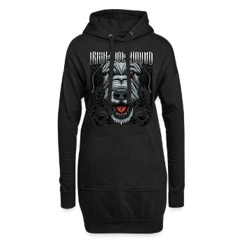 Modern Irish Wolfhound | Trendy Hundekopf Geschenk - Hoodie-Kleid - Schwarz - Vorne
