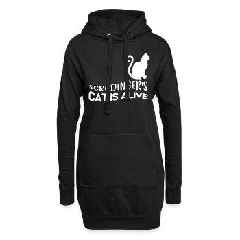 Le chat de Schrödinger - Sweat-shirt à capuche long Femme - noir - Devant