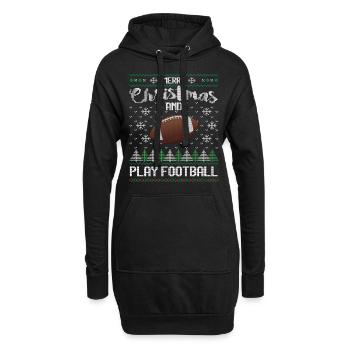 Joyeux Noël et cadeau de football américain - Sweat-shirt à capuche long Femme - noir - Devant