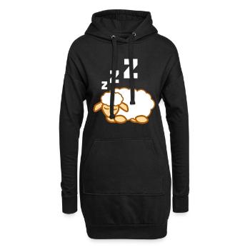 mouton cadeau de laine fourrure - Sweat-shirt à capuche long Femme - noir - Devant