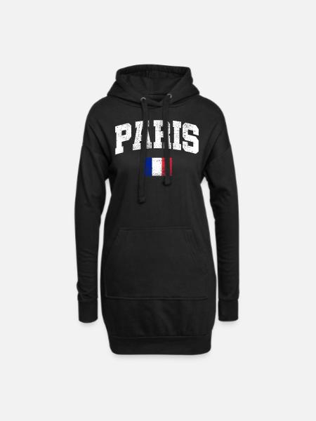 Paris Paris - Hoodie-Kleid - Schwarz