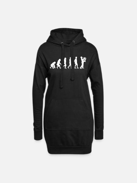 Horn Spieler T-Shirt Geschenk Evolution - Hoodie-Kleid - Schwarz