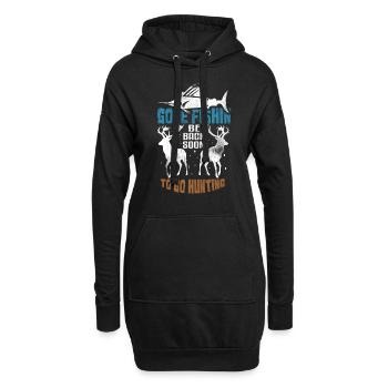 Allé pêcher Huntin - Sweat-shirt à capuche long Femme - noir - Devant