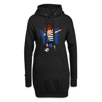 Fußballtupfen Uruguay Uruguayischer Fußballspieler - Hoodie-Kleid - Schwarz - Vorne