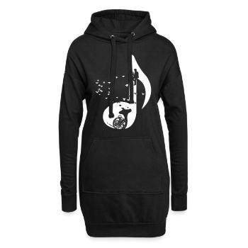 French Horn Spieler T-Shirt Geschenk Note - Hoodie-Kleid - Schwarz - Vorne