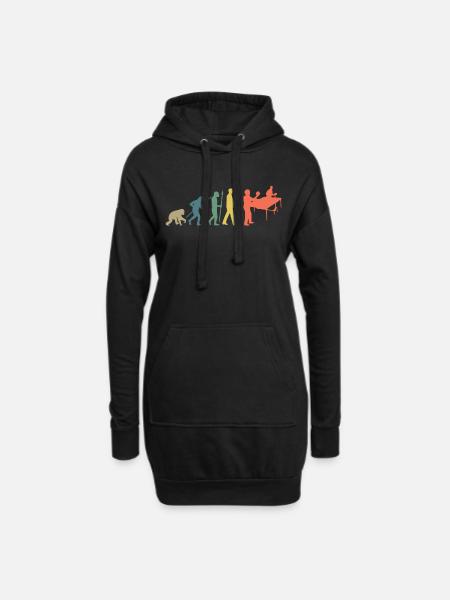 Evolution Tischtennis Retro - Hoodie-Kleid - Schwarz