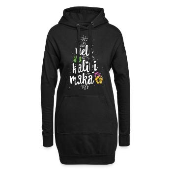 Mele Kalikimaka Weihnachtsbaum-T-Shirt Hawaiianer - Hoodie-Kleid - Schwarz - Vorne