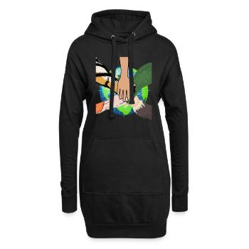 Pattes mains animaux Protection des animaux Protection de la nature Cadeau - Sweat-shirt à capuche long Femme - noir - Devant