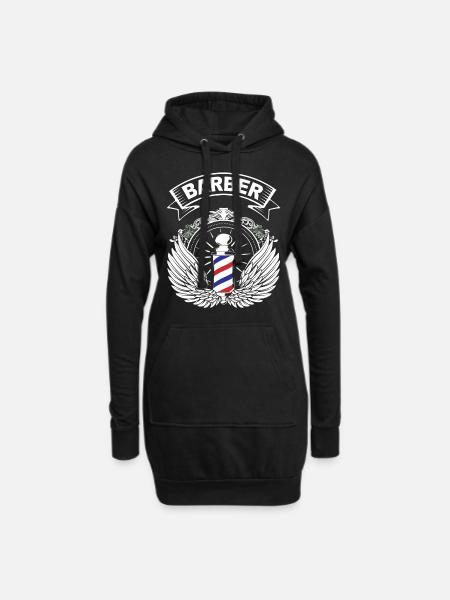 Barber Shirt Barber Pole Gifts - Hoodie Dress - black