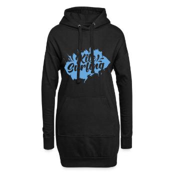 Kite surfen - Hoodie-Kleid - Schwarz - Vorne
