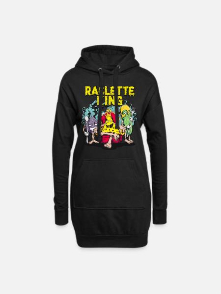 Raclette King Käse König - Zwiebel Gurke Geschenk - Hoodie-Kleid - Schwarz