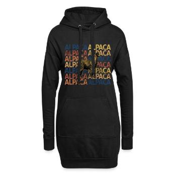 Alpaka - Hoodie-Kleid - Schwarz - Vorne
