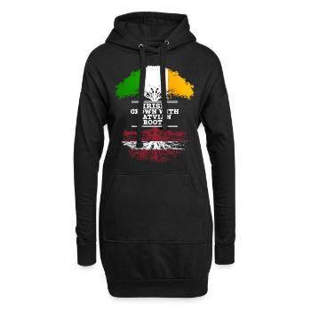 Iren mit lettischen Wurzeln gewachsen - Hoodie-Kleid - Schwarz - Vorne