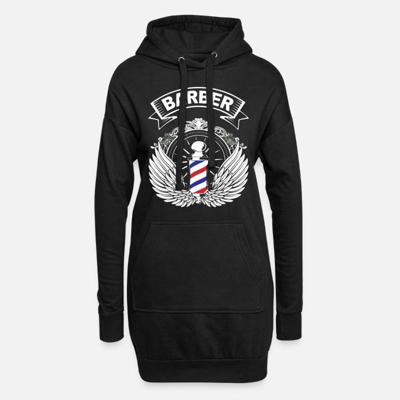 Barber - Barbier Pole - Grafik Geschenk - Hoodie-Kleid - Schwarz