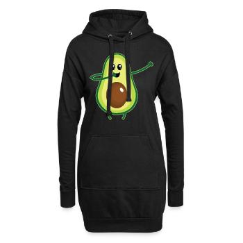 Tampon à l'avocat - Sweat-shirt à capuche long Femme - noir - Devant