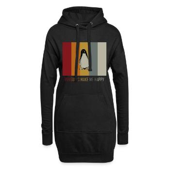 manchot - Sweat-shirt à capuche long Femme - noir - Devant