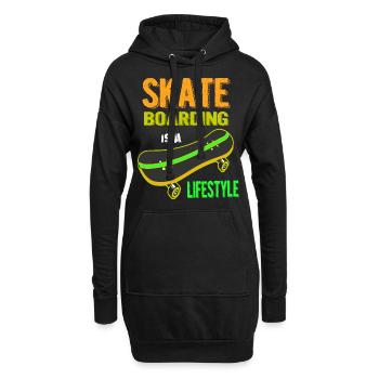 Skateboardskateboard, skateboarden, skateboarder, - Hoodie-Kleid - Schwarz - Vorne
