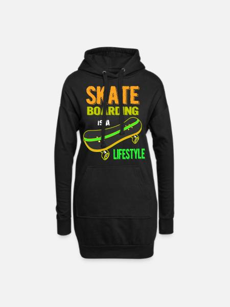 Skateboardskateboard, skateboarden, skateboarder, - Hoodie-Kleid - Schwarz