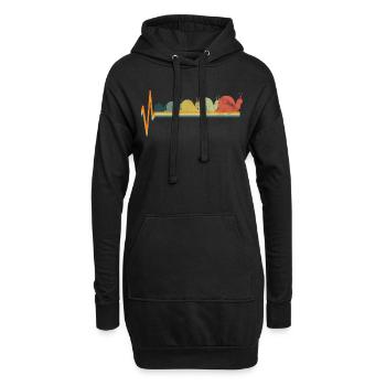 Amour battement de coeur d'escargot - Sweat-shirt à capuche long Femme - noir - Devant