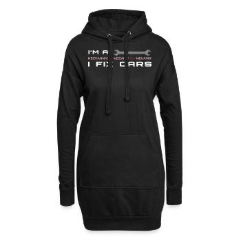 Je suis un mécanicien, je répare des voitures - Sweat-shirt à capuche long Femme - noir - Devant