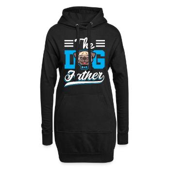 The Dog Father mit Süßem Hundekopf - Hoodie-Kleid - Schwarz - Vorne
